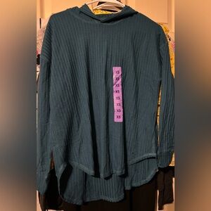 Chaser Teal Textured Hoodie